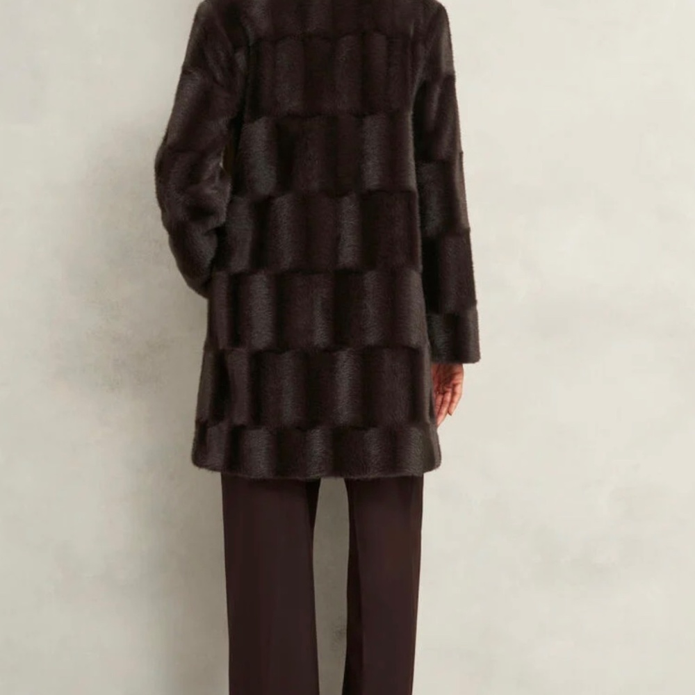 Hobbs London Rosanne Coat Brown FAUX FUR - Picture 4 of 5